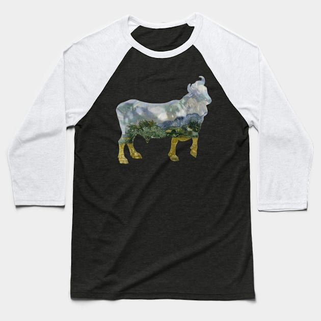 Landscape Bull Baseball T-Shirt by Geomhectic